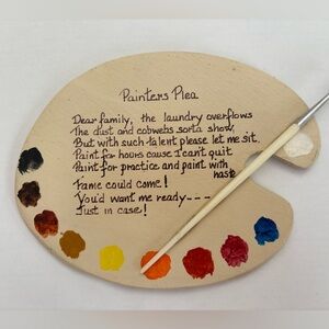 Vtg.  Homemade Painters Plea Palette